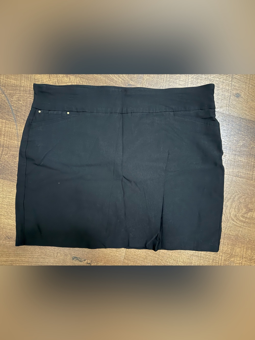 Attyre Black Mini Skirt with Subtle Stitching